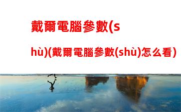 戴爾電腦參數(shù)(戴爾電腦參數(shù)怎么看)